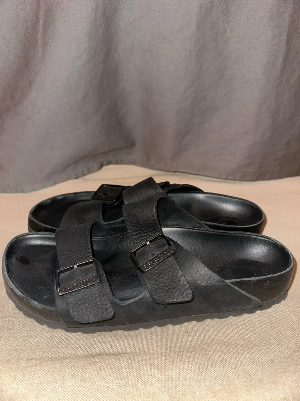 Birkenstock Black Two-Strap Slide Sandals - Picture 1 of 4